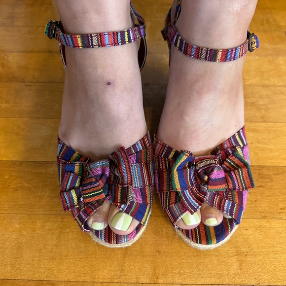 Merona Striped Tribal Print Wedge Sandals - Picture 2 of 8